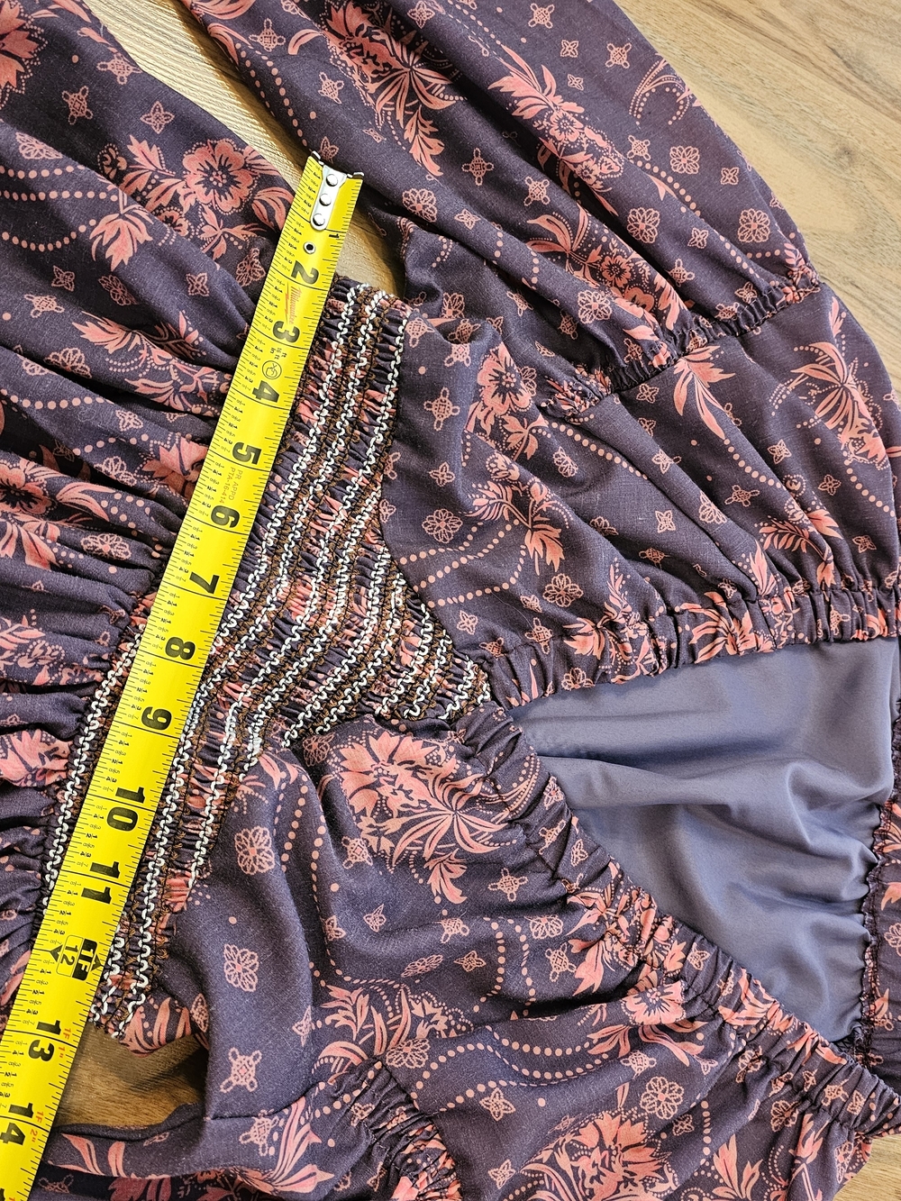 Boho Floral V-Neck Long Sleeve Maxi Dress in Plum and Coral - Picture 8 of 13